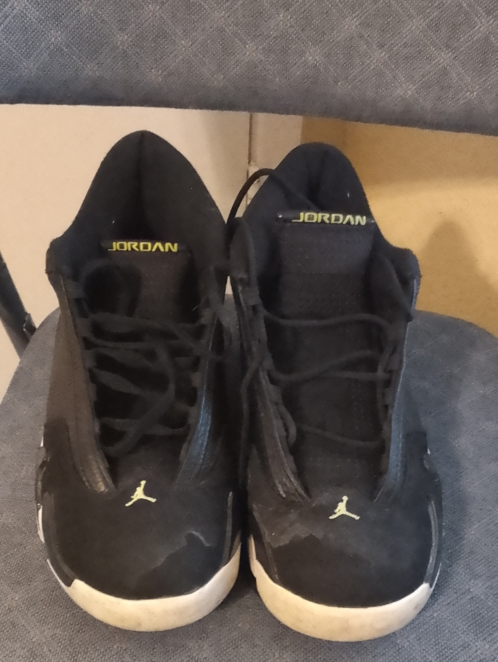 Jordan Men's Black Basketball Sneakers with White Soles